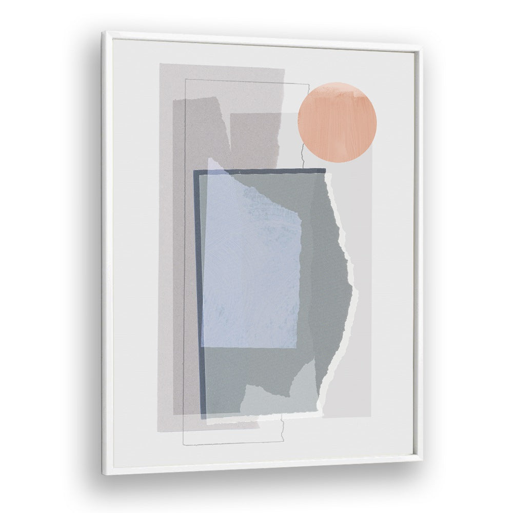 Circle And Abstract Piecesby Mareike Bohmer Abstract Art Abstract Paintings in White Plain Frame