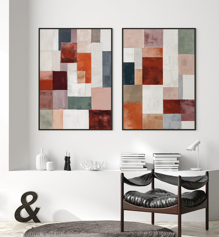 CLAY MATRIX , SET OF 2 PAINTINGS