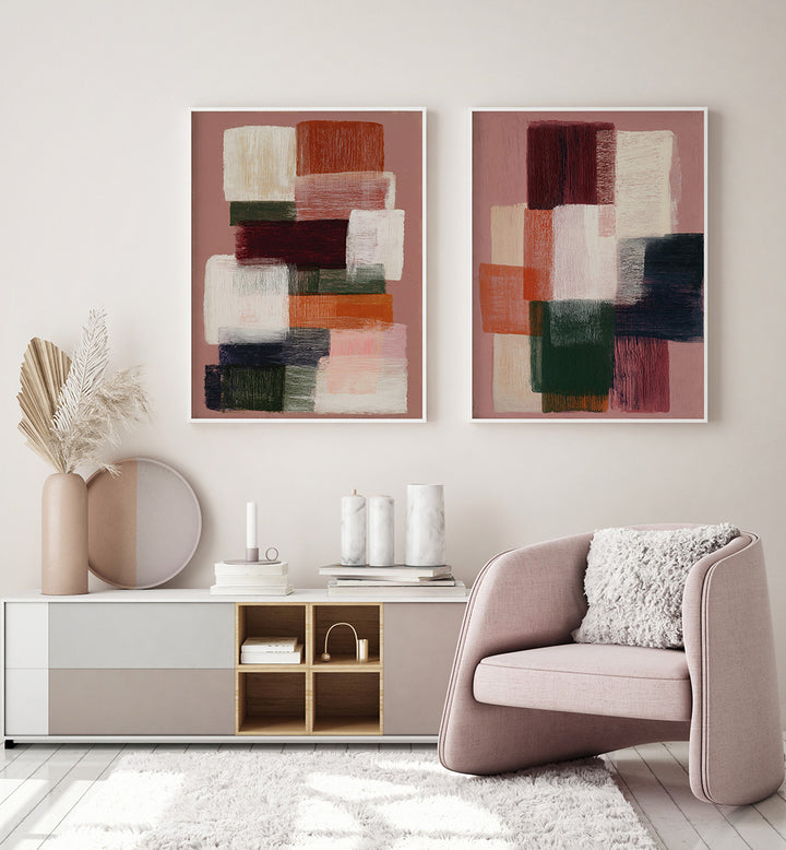 CLAYTONE COMPOSITION , SET OF 2 PAINTINGS