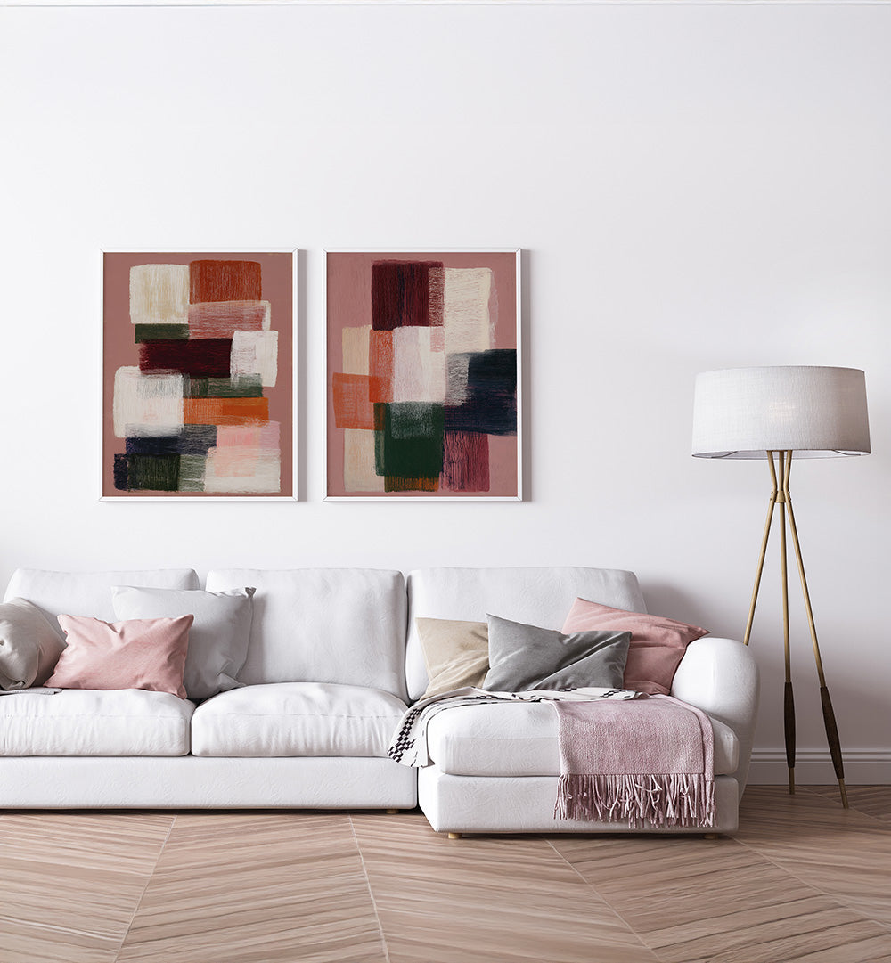 CLAYTONE COMPOSITION , SET OF 2 PAINTINGS