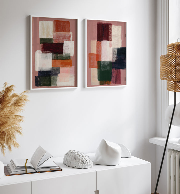 CLAYTONE COMPOSITION , SET OF 2 PAINTINGS
