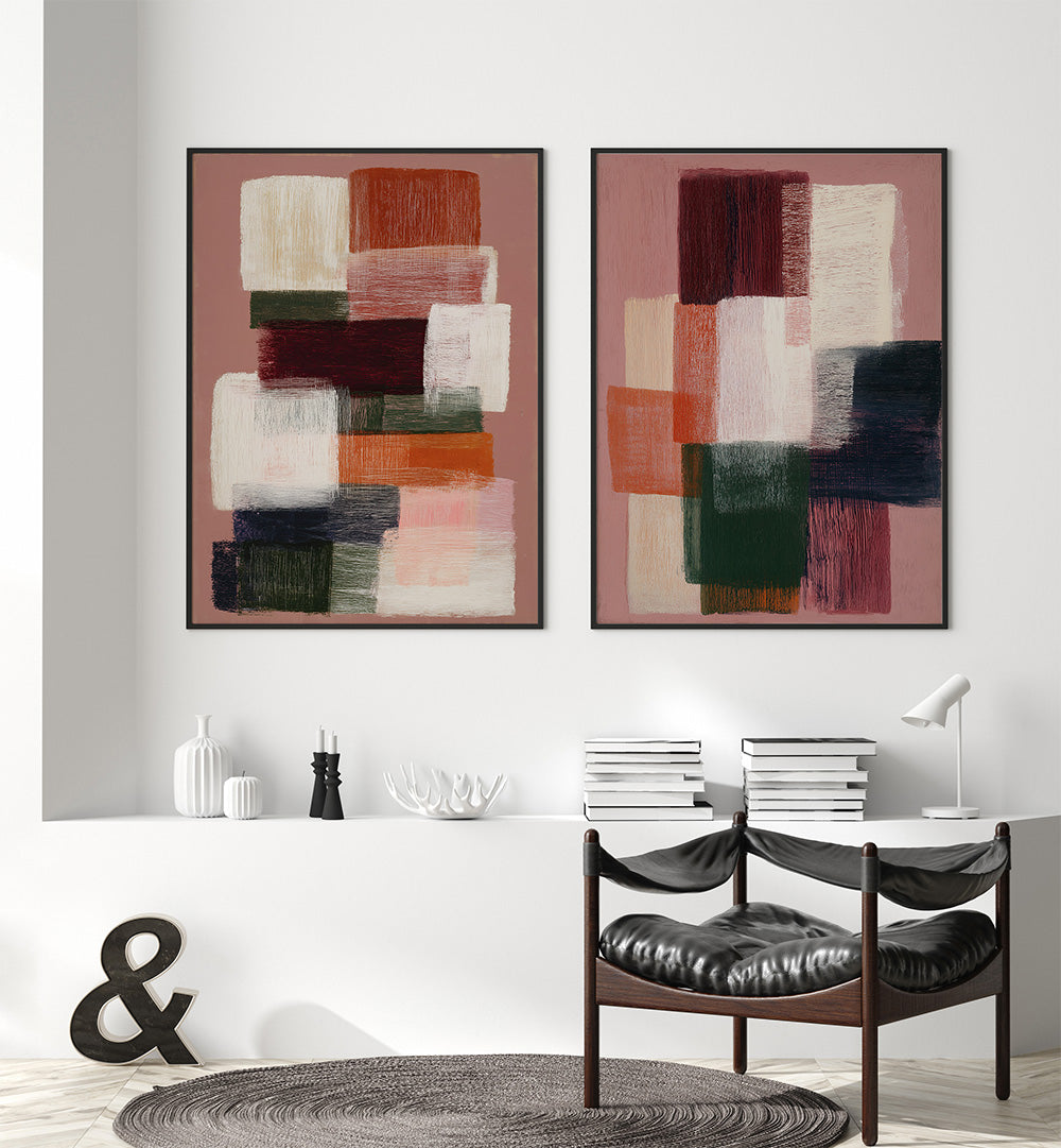 CLAYTONE COMPOSITION , SET OF 2 PAINTINGS