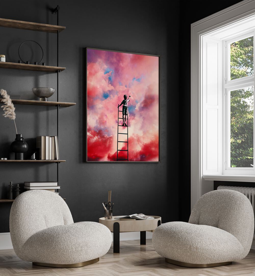 Elevate your space with CLOUD PAINTER, SURREAL ART PRINTS by Taudalpoi, showcasing vibrant skies and creativity.