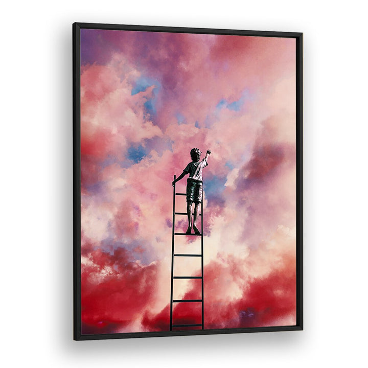 Elevate your decor with CLOUD PAINTER, SURREAL ART PRINTS by Taudalpoi, showcasing vibrant clouds and a dreamlike figure.