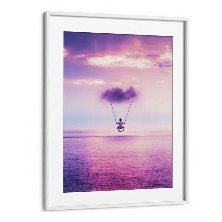 Cloud Swing by Ritvik Takkar Surrealism in White Frame With Mount