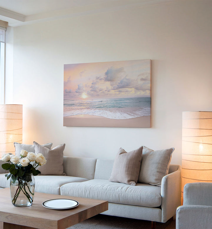 CLOUDY SUNSET , BEACH PAINTINGS