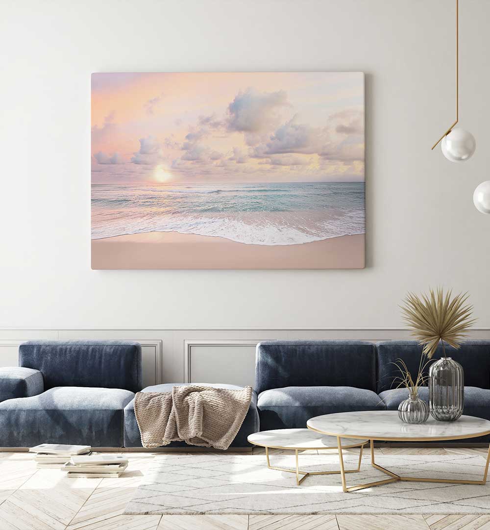 CLOUDY SUNSET , BEACH PAINTINGS