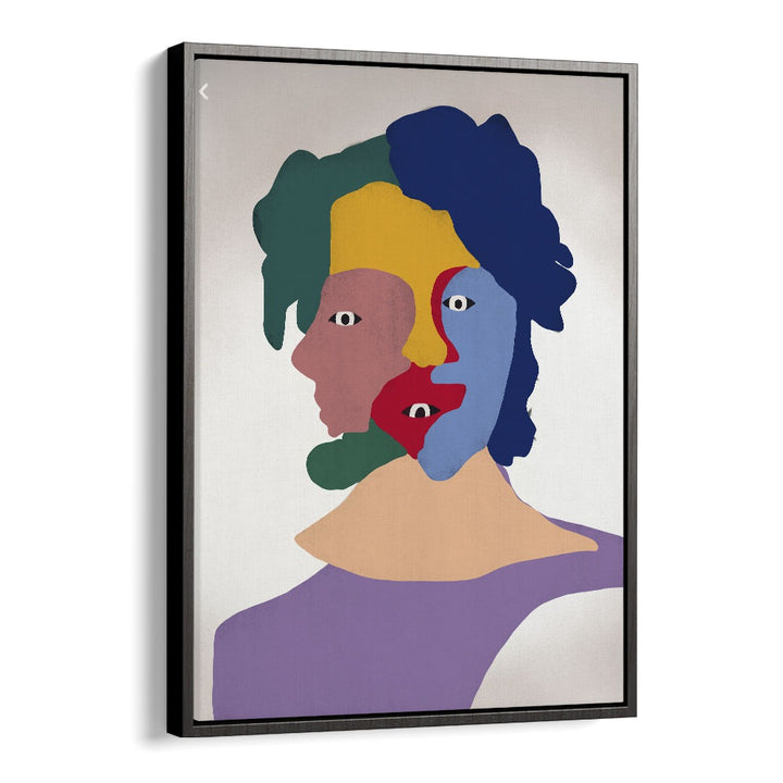 Clown Portrait By Little Dean Abstract Art Abstract Paintings in Black Floater Frame