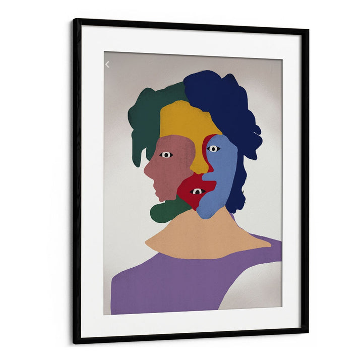 Clown Portrait By Little Dean Abstract Art Abstract Paintings in Black Frame With Mount