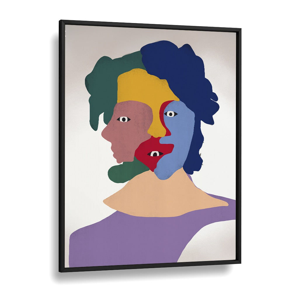 Clown Portrait By Little Dean Abstract Art Abstract Paintings in Black Plain Frame