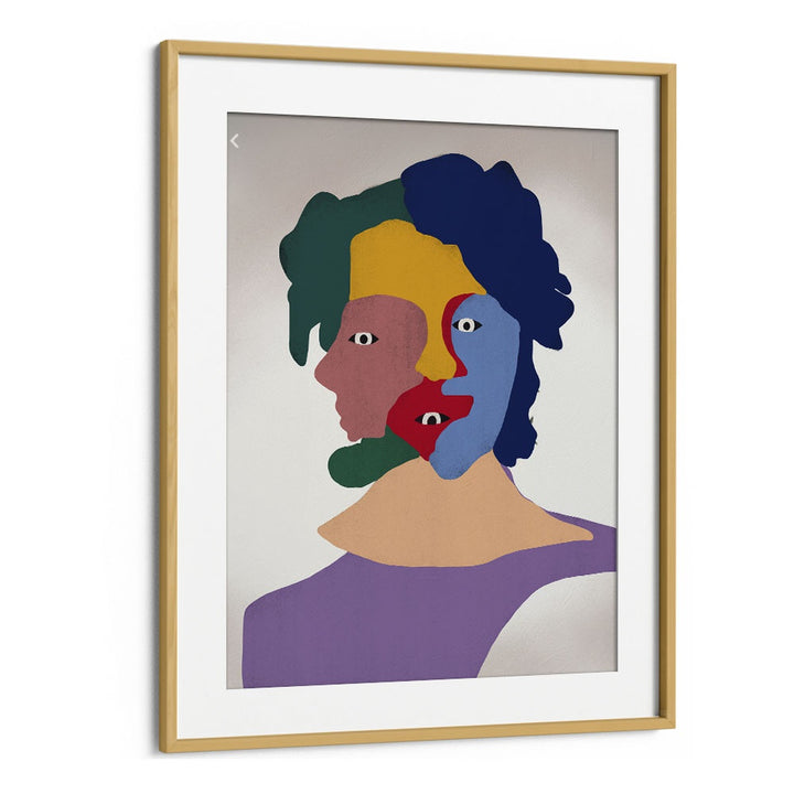 Clown Portrait By Little Dean Abstract Art Abstract Paintings in Oak Wood Frame With Mount