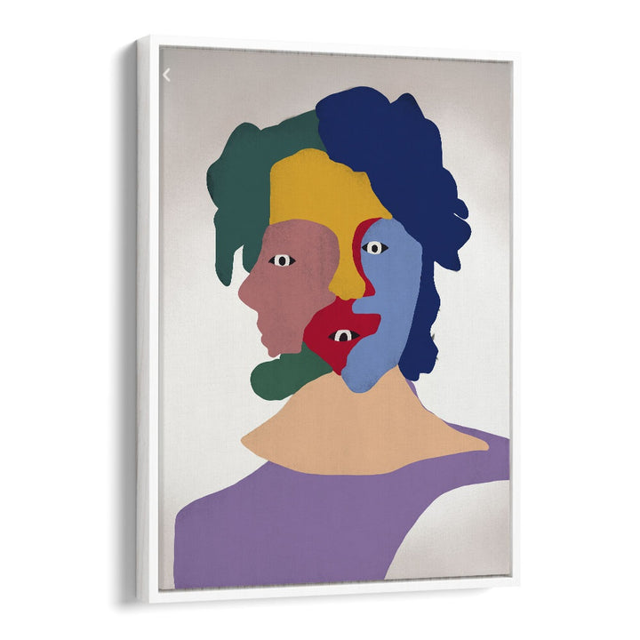 Clown Portrait By Little Dean Abstract Art Abstract Paintings in White Floater Frame