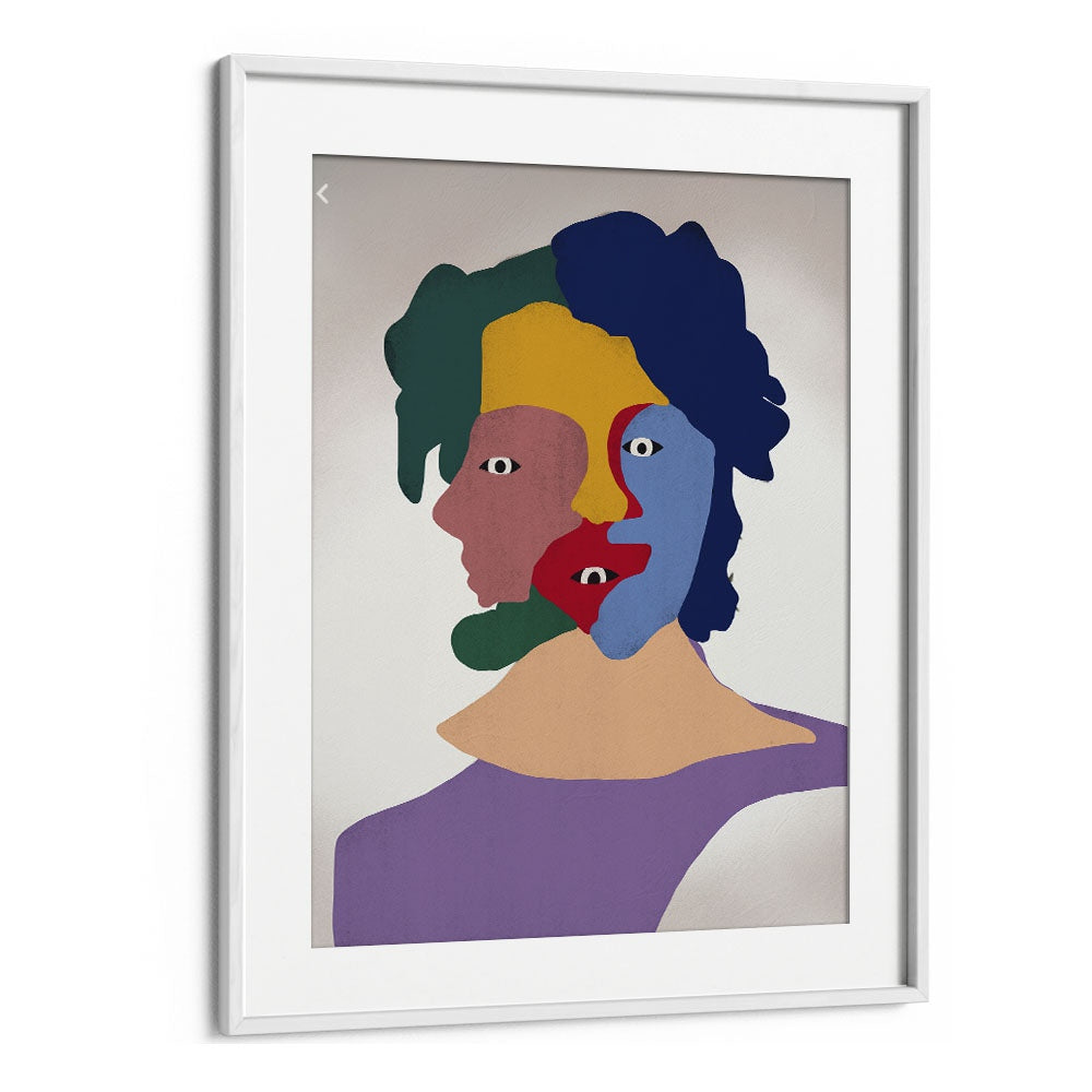 Clown Portrait By Little Dean Abstract Art Abstract Paintings in White Frame With Mount