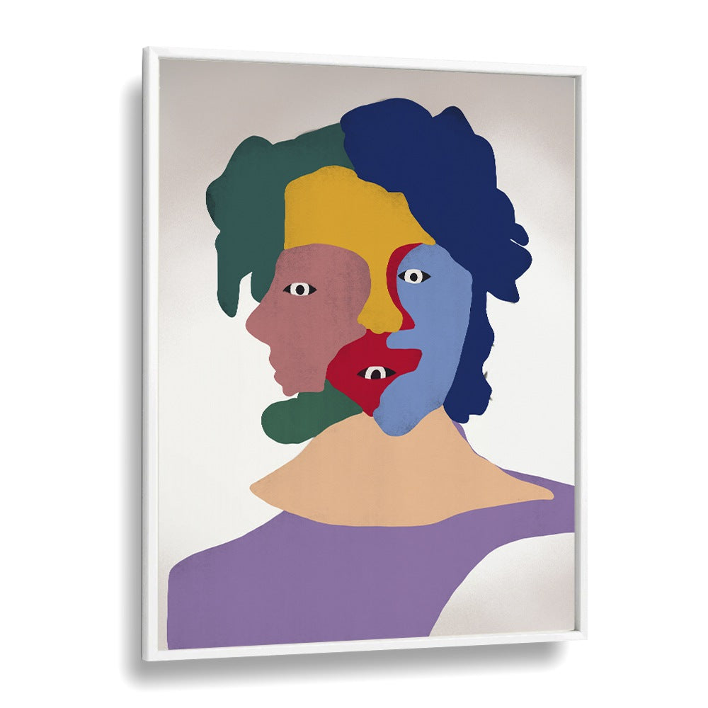 Clown Portrait By Little Dean Abstract Art Abstract Paintings in White Plain Frame