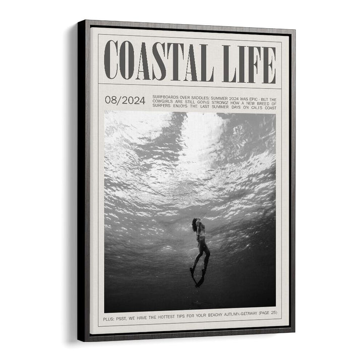 Coastal Life i Beach Prints Coastal Wall Art in Black Floater Frame