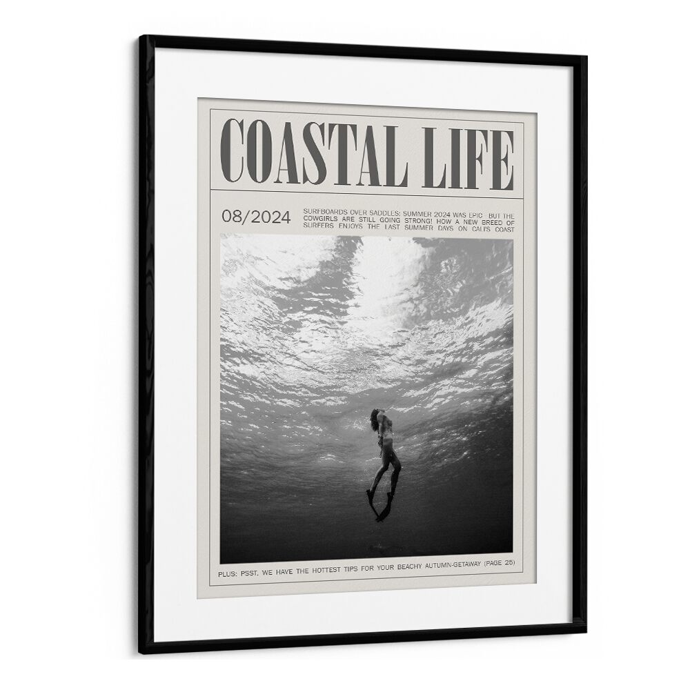 Coastal Life i Beach Prints Coastal Wall Art in Black Frame With Mount