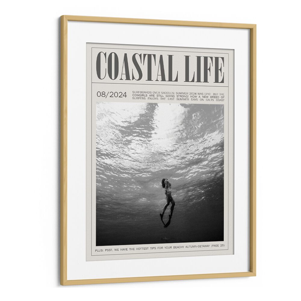 Coastal Life i Beach Prints Coastal Wall Art in Oak Wood Frame With Mount