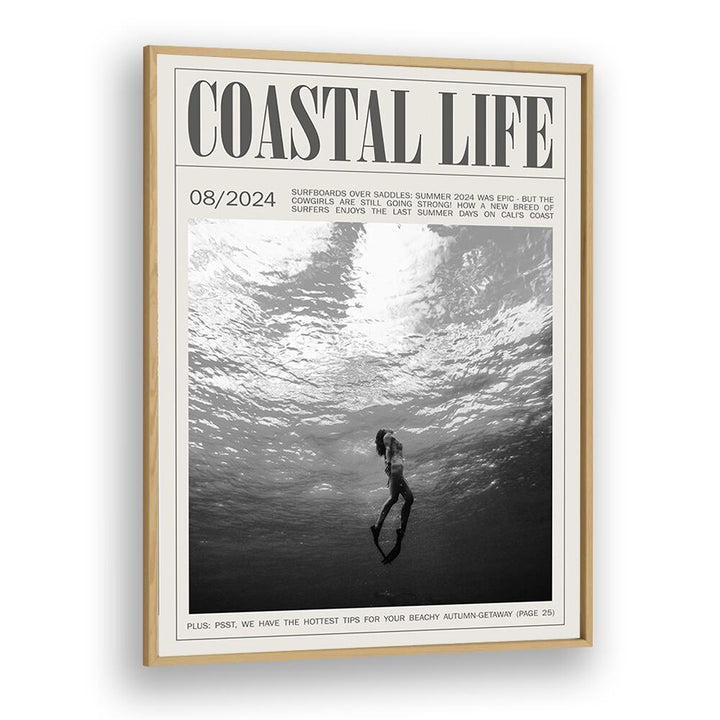 Coastal Life i Beach Prints Coastal Wall Art in Oak Wood Plain Frame