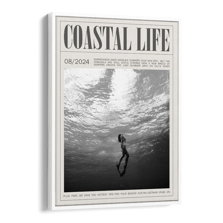 Coastal Life i Beach Prints Coastal Wall Art in White Floater Frame