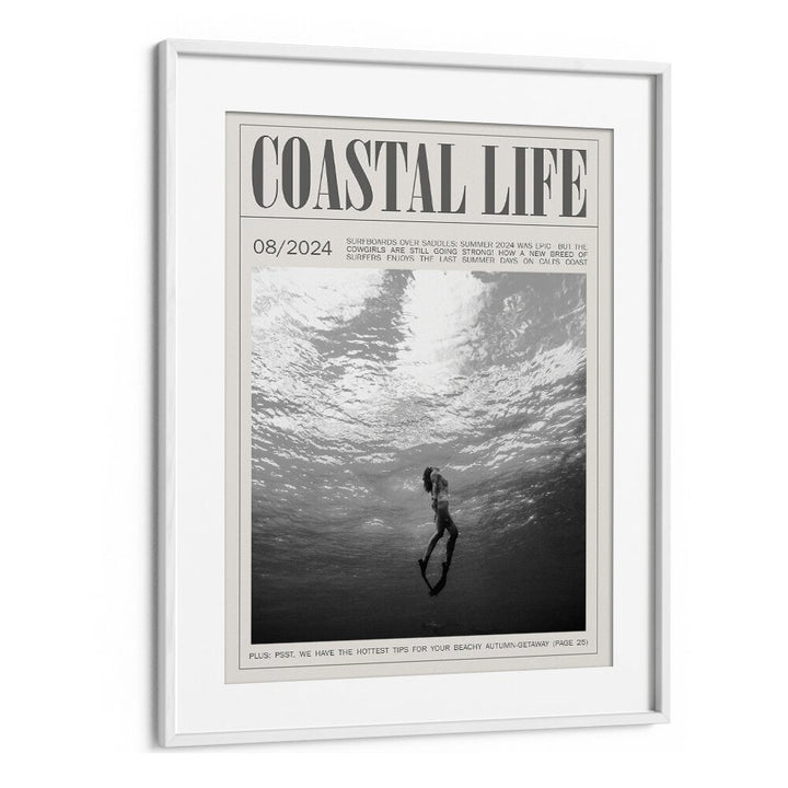 Coastal Life i Beach Prints Coastal Wall Art in White Frame With Mount