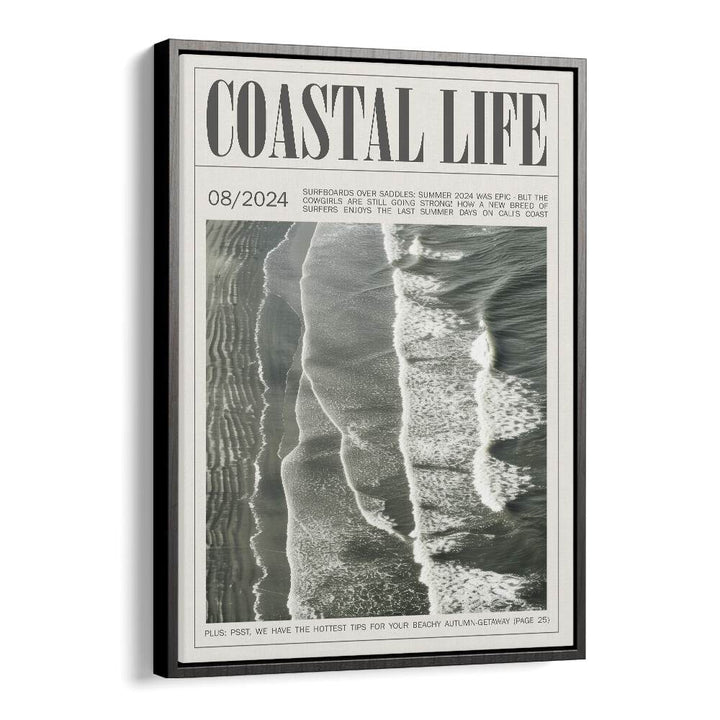 Coastal Life iii Beach Prints Coastal Wall Art in Black Floater Frame