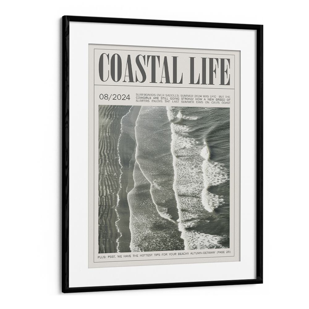 Coastal Life iii Beach Prints Coastal Wall Art in Black Frame With Mount