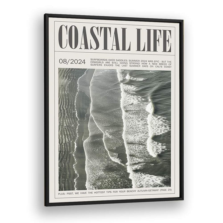 Coastal Life iii Beach Prints Coastal Wall Art in Black Plain Frame