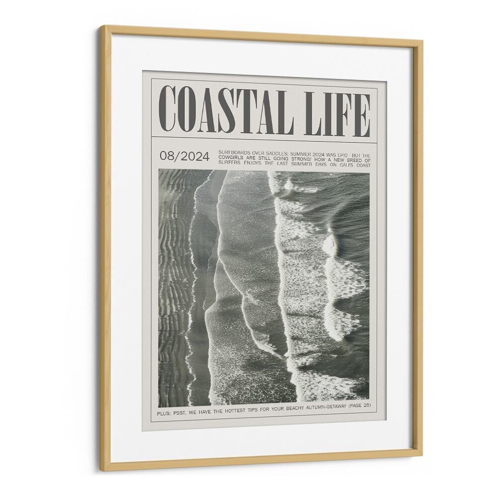 Coastal Life iii Beach Prints Coastal Wall Art in Oak Wood Frame With Mount