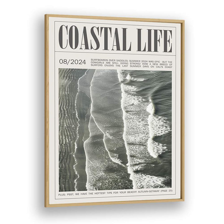 Coastal Life iii Beach Prints Coastal Wall Art in Oak Wood Plain Frame