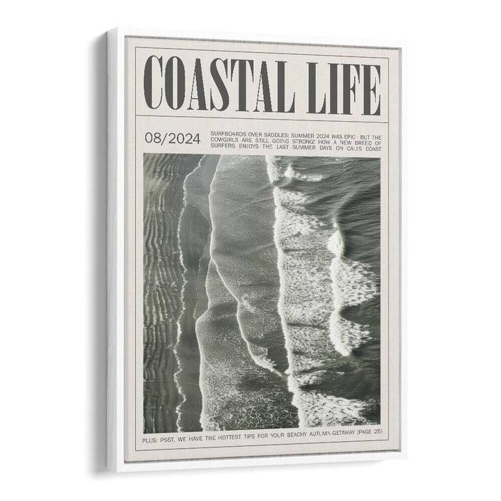 Coastal Life iii Beach Prints Coastal Wall Art in White Floater Frame