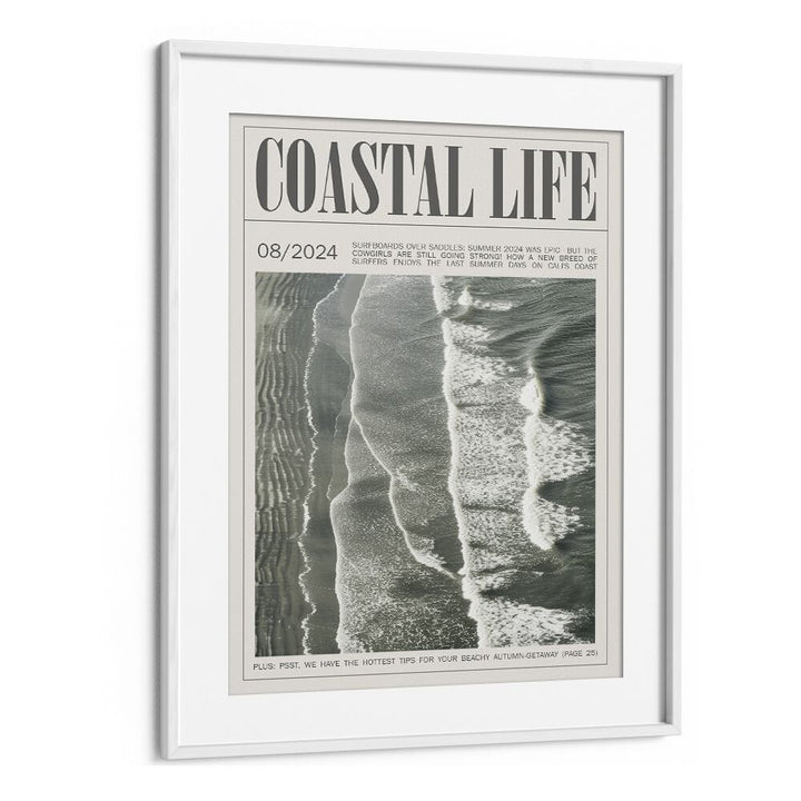 Coastal Life iii Beach Prints Coastal Wall Art in White Frame With Mount