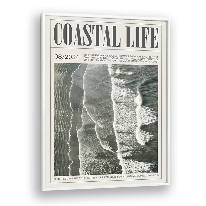 Coastal Life iii Beach Prints Coastal Wall Art in White Plain Frame