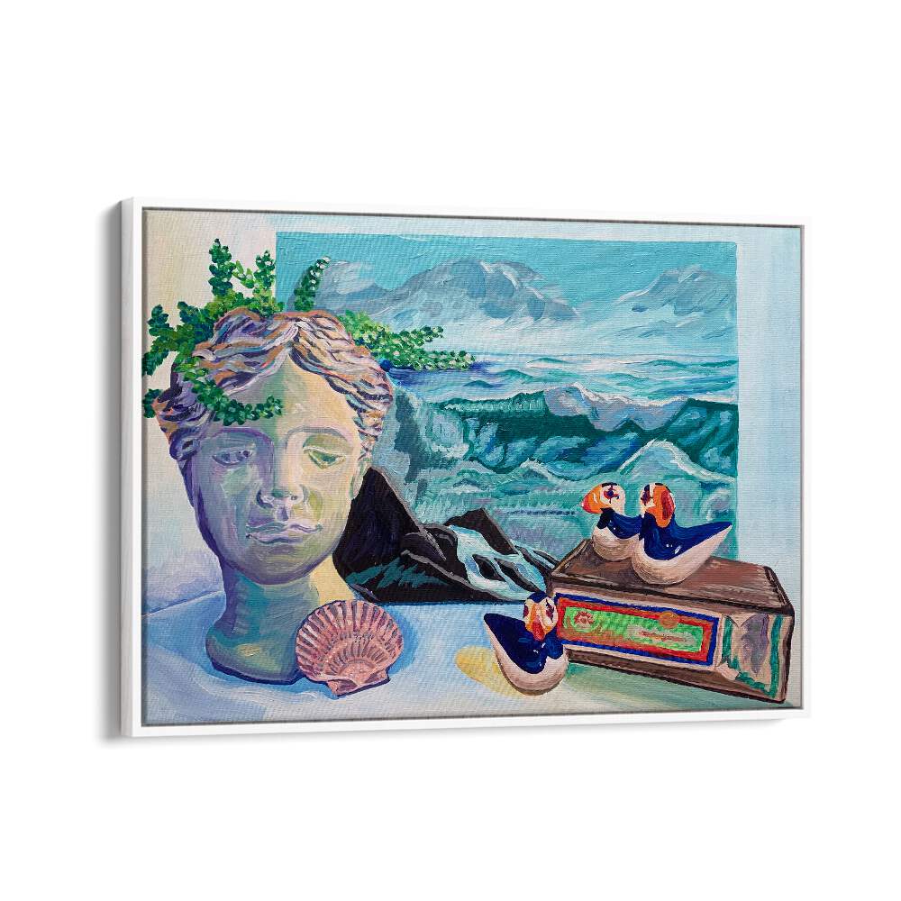 Coastal Still Life By Key And Sea Creative Art Print in White Floater Frame