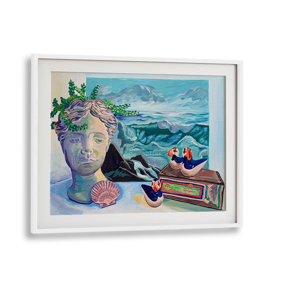 Coastal Still Life By Key And Sea Creative Art Print in White Frame With Mount