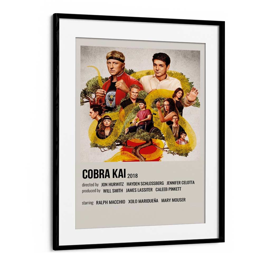 Cobra Kai 2018 Movie Posters in Black Frame With Mount