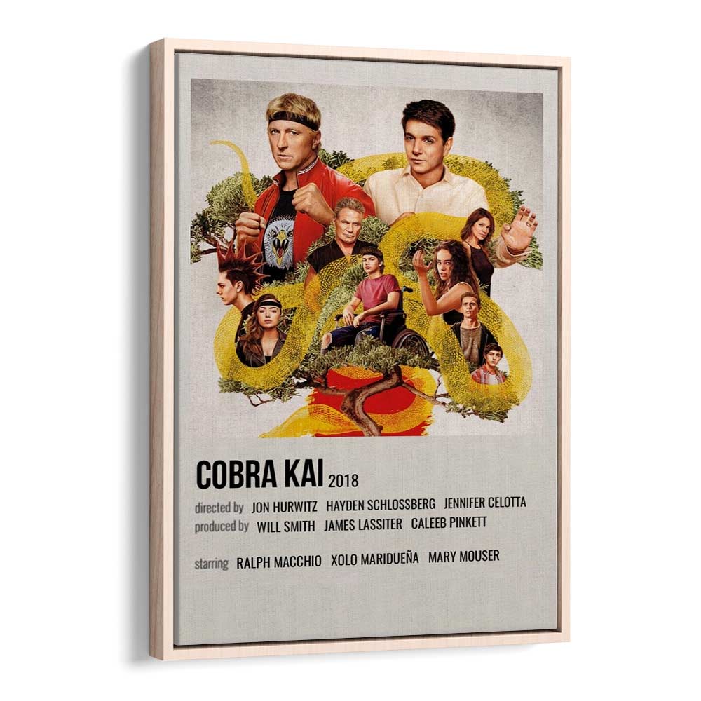 Cobra Kai 2018 Movie Posters in Oak Wood Floater Frame