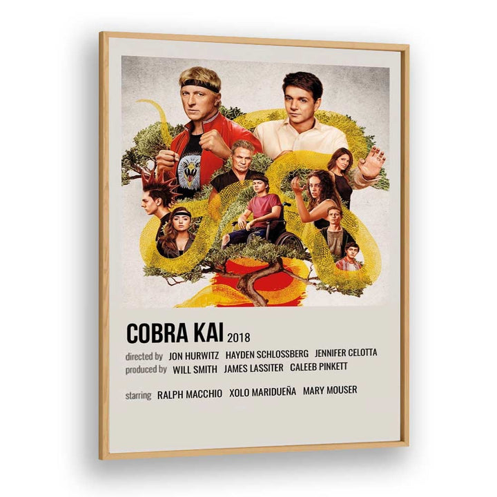 Cobra Kai 2018 Movie Posters in Oak Wood Plain Frame