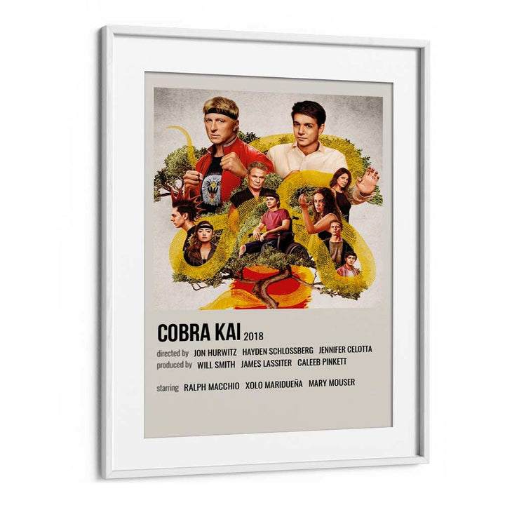 Cobra Kai 2018 Movie Posters in White Frame With Mount