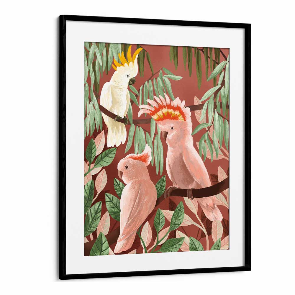 Cockatoos By Goed Blauw Kids Room Paintings Kids Room Wall Art in Black Frame With Mount