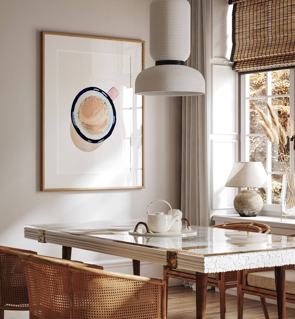 Bright kitchen featuring stylish COFFEE , BAR art print, perfect for coffee lovers by Key and Sea Creative.