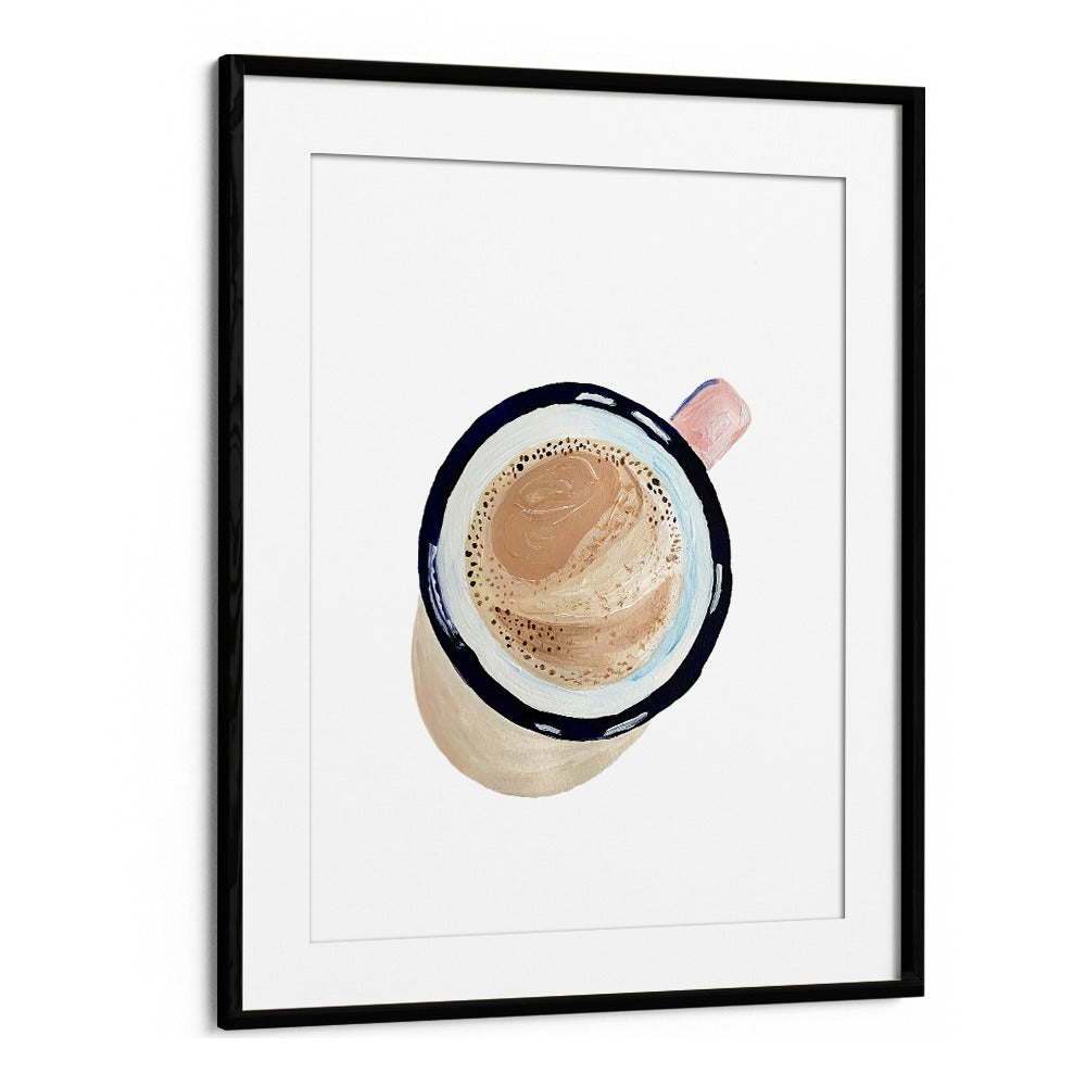 Coffee By Key And Sea Creative Bar and Cafe Art in Black Frame With Mount