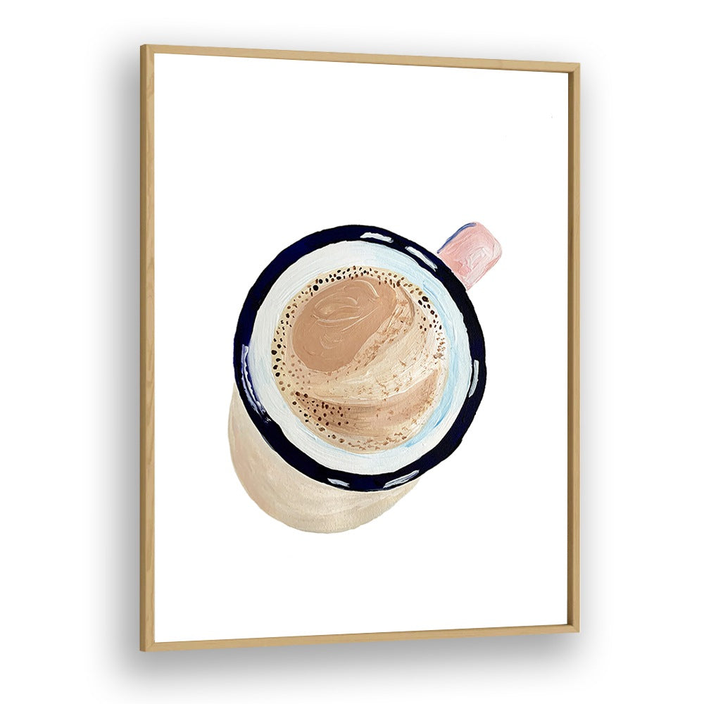 Coffee By Key And Sea Creative Bar and Cafe Art in Oak Wood Plain Frame