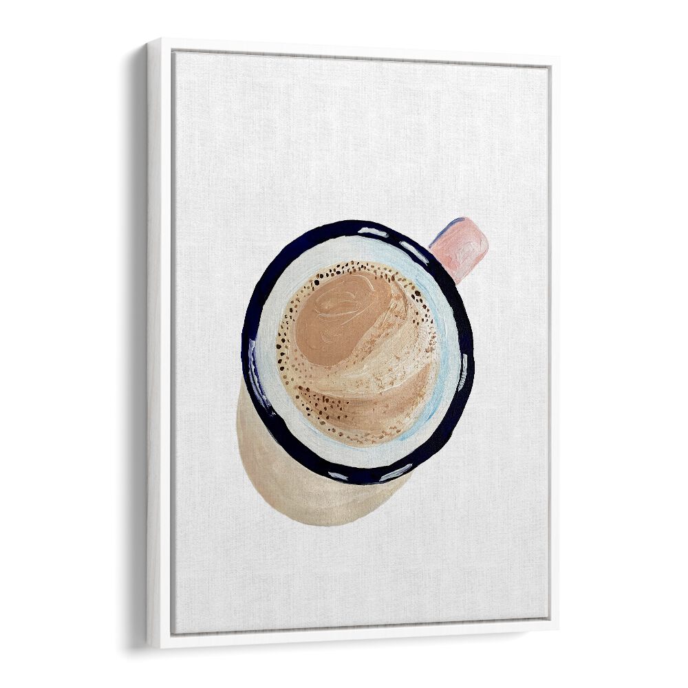 Coffee By Key And Sea Creative Bar and Cafe Art in White Floater Frame