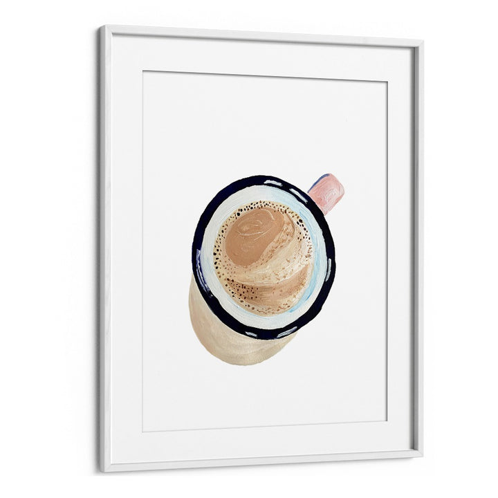 Coffee By Key And Sea Creative Bar and Cafe Art in White Frame With Mount