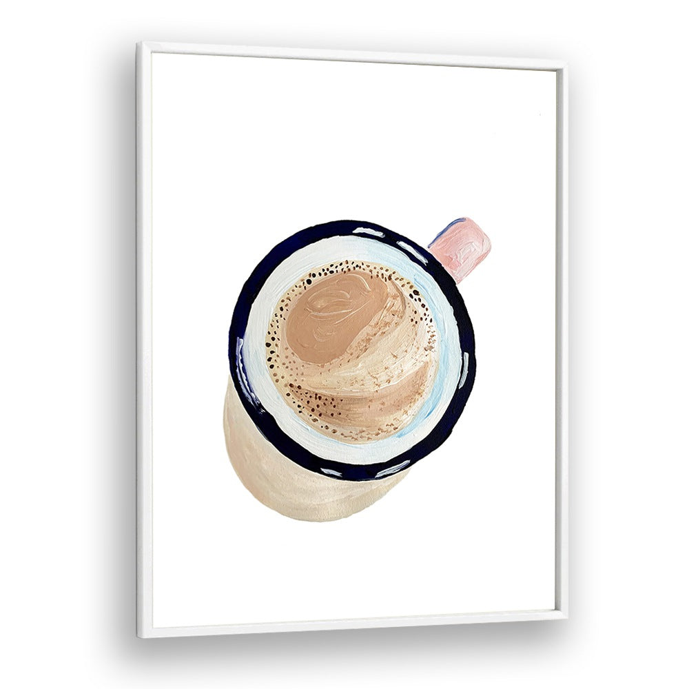 Coffee By Key And Sea Creative Bar and Cafe Art in White Plain Frame