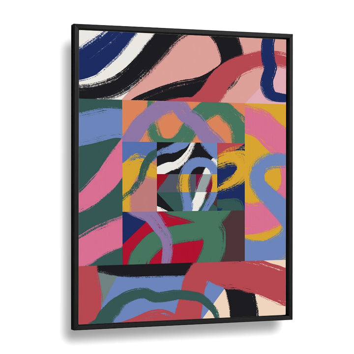 Colorful Line Ribbon Abstract By Little Dean Abstract Art Abstract Paintings in Black Plain Frame