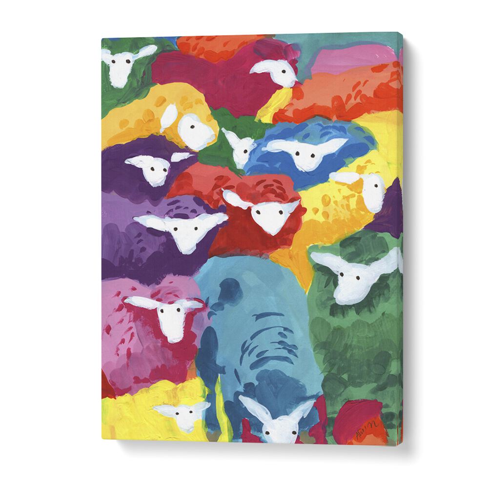 Colorful Sheep Cocktail By Ania Zwara Kids Room Paintings Kids Room Wallart in Gallery Wrap