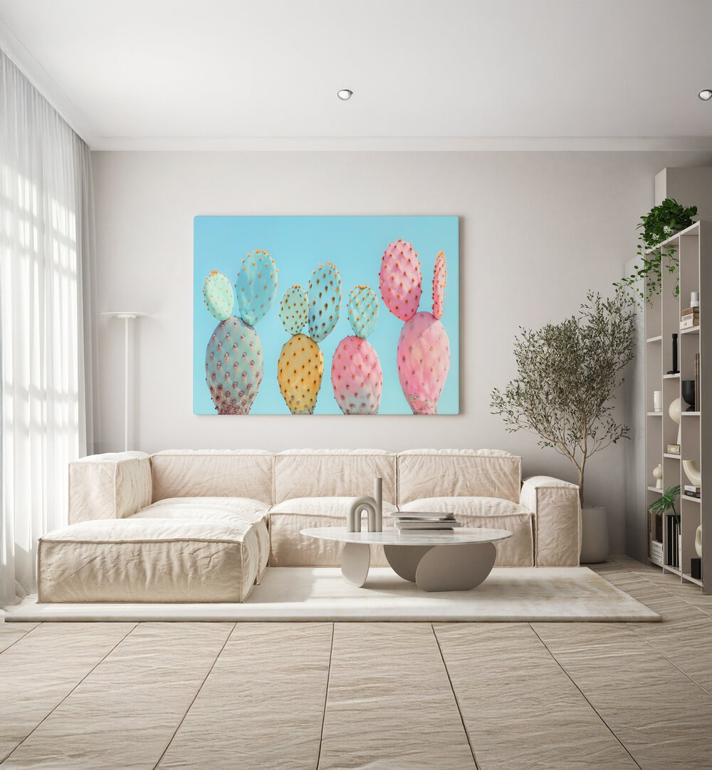 COLORFUL CACTUS  , BEACH PAINTINGS