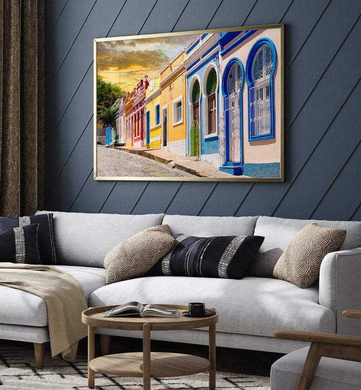COLORFUL SUNSET STREET , BEACH PAINTINGS