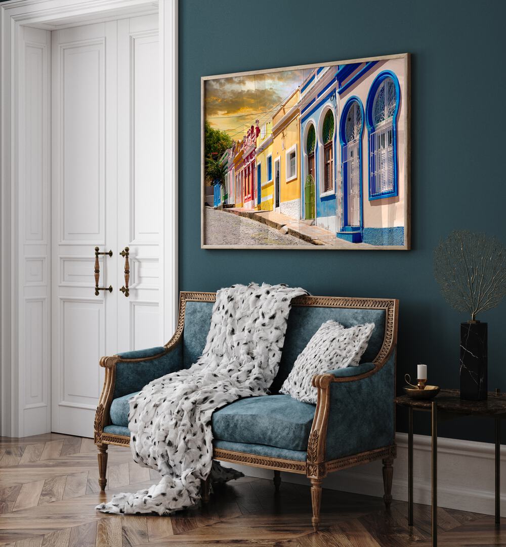 COLORFUL SUNSET STREET , BEACH PAINTINGS